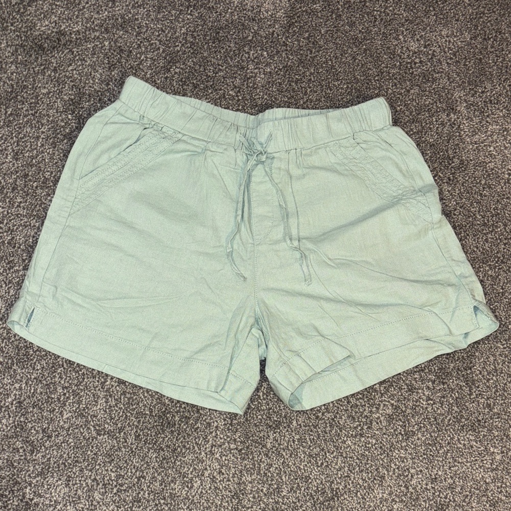 Briggs New York Light Green Flat Front drawstring with garter Shorts size medium - Picture 2 of 8